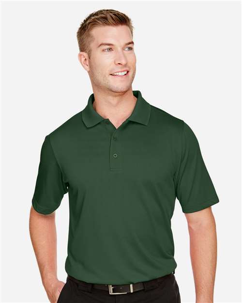 Harriton M348 Men's Advantage Snag Protection Plus Polo - Dark Green - model front