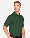 Harriton M348 Men's Advantage Snag Protection Plus Polo - Dark Green - model side
