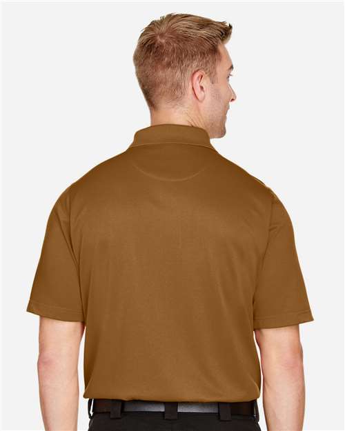 Harriton M348 Men's Advantage Snag Protection Plus Polo - Duck Brown - model back