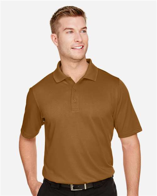 Harriton M348 Men's Advantage Snag Protection Plus Polo - Duck Brown - model front