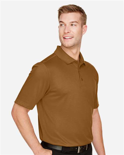 Harriton M348 Men's Advantage Snag Protection Plus Polo - Duck Brown - model side
