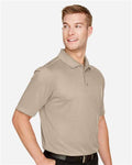 Harriton M348 Men's Advantage Snag Protection Plus Polo - Khaki - model side
