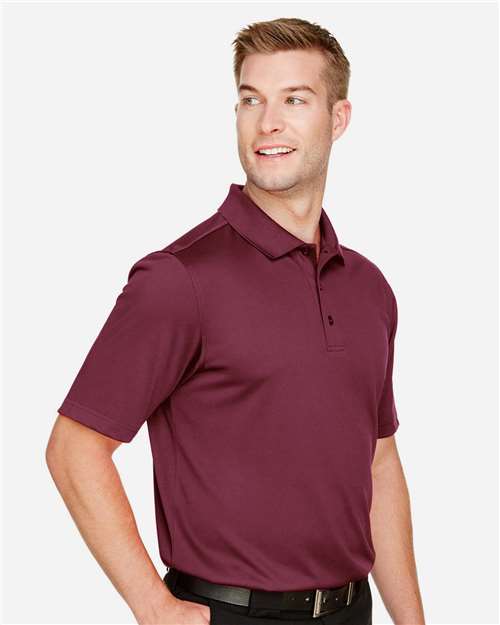 Harriton M348 Men's Advantage Snag Protection Plus Polo - Maroon - model side