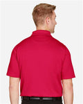 Harriton M348 Men's Advantage Snag Protection Plus Polo - Red - model back