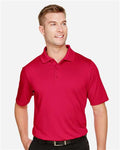 Harriton M348 Men's Advantage Snag Protection Plus Polo - Red - model front