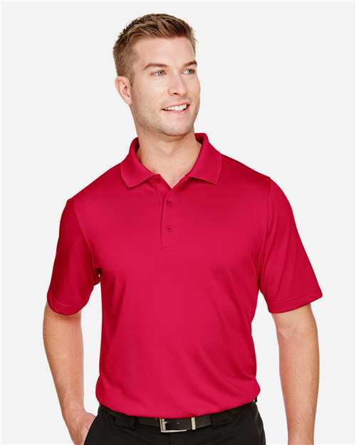 Harriton M348 Men's Advantage Snag Protection Plus Polo - Red - model front