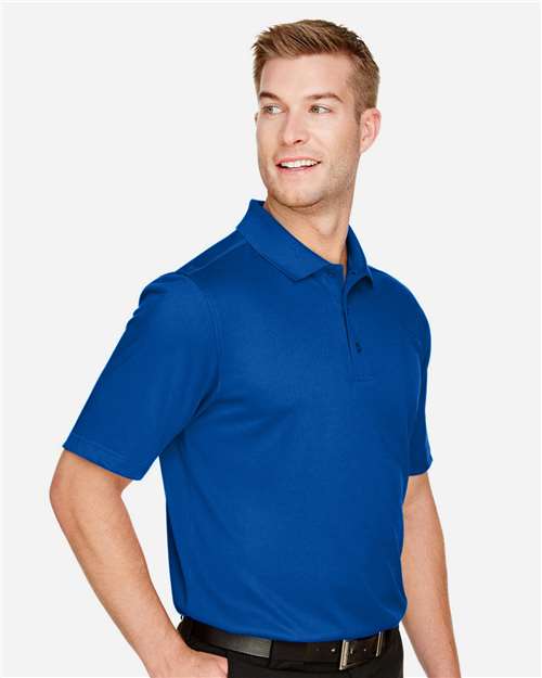 Harriton M348 Men's Advantage Snag Protection Plus Polo - True Royal - model side