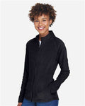 Team 365 TT90W Women's Campus Microfleece Jacket - Black - model side