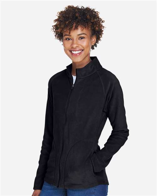 Team 365 TT90W Women's Campus Microfleece Jacket - Black - model side