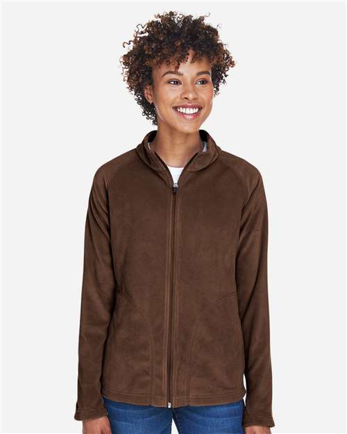 Team 365 TT90W Women's Campus Microfleece Jacket - Sport Dark Brown - model front