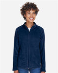 Team 365 TT90W Women's Campus Microfleece Jacket - Sport Dark Navy - model front