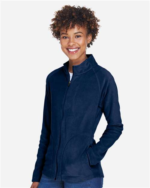 Team 365 TT90W Women's Campus Microfleece Jacket - Sport Dark Navy - model side