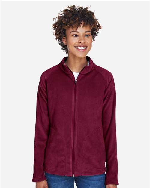 Team 365 TT90W Women's Campus Microfleece Jacket - Sport Maroon - model front