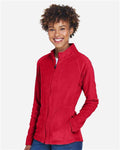 Team 365 TT90W Women's Campus Microfleece Jacket - Sport Red - model side