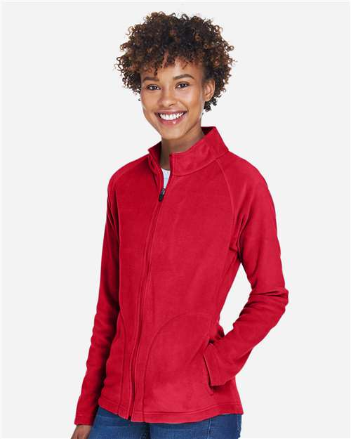 Team 365 TT90W Women's Campus Microfleece Jacket - Sport Red - model side