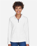 Team 365 TT90W Women's Campus Microfleece Jacket - White - model front