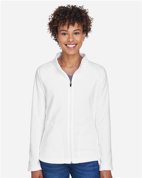 Team 365 TT90W Women's Campus Microfleece Jacket - White - model front