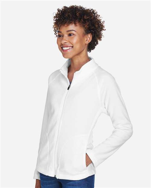 Team 365 TT90W Women's Campus Microfleece Jacket - White - model side