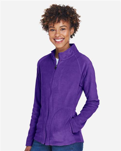 Team 365 TT90W Women's Campus Microfleece Jacket - Sport Purple - model side