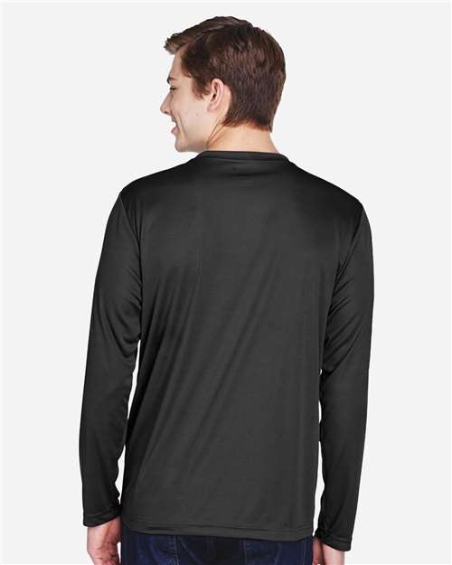 Team 365 TT11L Men's Zone Performance Long Sleeve T-Shirt - Black - model back