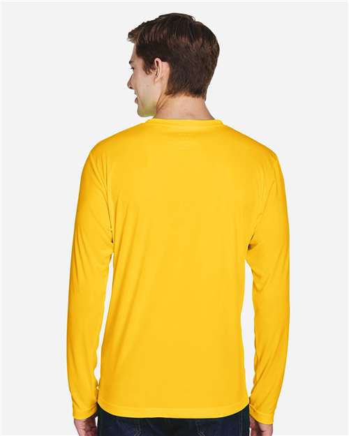 Team 365 TT11L Men's Zone Performance Long Sleeve T-Shirt - Sport Athletic Gold - model back