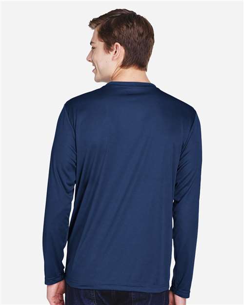 Team 365 TT11L Men's Zone Performance Long Sleeve T-Shirt - Sport Dark Navy - model back