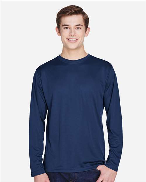 Team 365 TT11L Men's Zone Performance Long Sleeve T-Shirt - Sport Dark Navy - model front