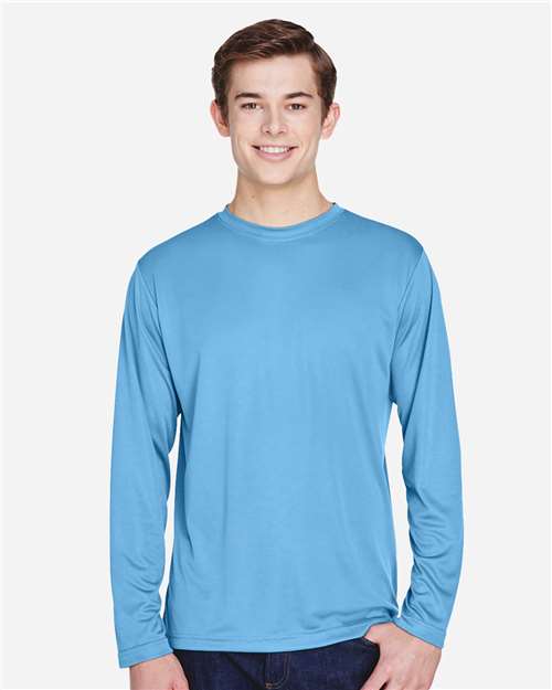 Team 365 TT11L Men's Zone Performance Long Sleeve T-Shirt - Sport Light Blue - model front