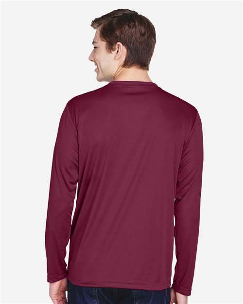 Team 365 TT11L Men's Zone Performance Long Sleeve T-Shirt - Sport Maroon - model back