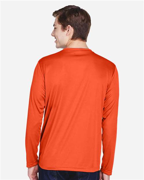 Team 365 TT11L Men's Zone Performance Long Sleeve T-Shirt - Sport Orange - model back