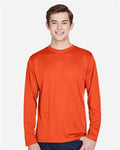 Team 365 TT11L Men's Zone Performance Long Sleeve T-Shirt - Sport Orange - model front