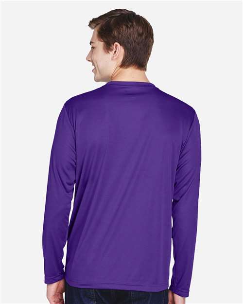 Team 365 TT11L Men's Zone Performance Long Sleeve T-Shirt - Sport Purple - model back