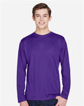 Team 365 TT11L Men's Zone Performance Long Sleeve T-Shirt - Sport Purple - model front