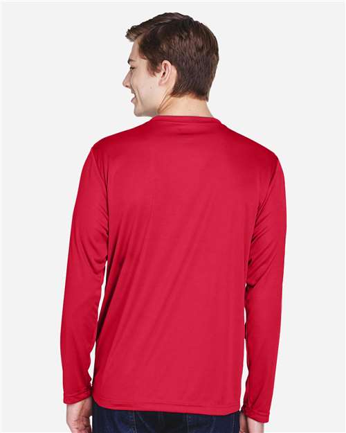 Team 365 TT11L Men's Zone Performance Long Sleeve T-Shirt - Sport Red - model back