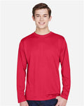 Team 365 TT11L Men's Zone Performance Long Sleeve T-Shirt - Sport Red - model front