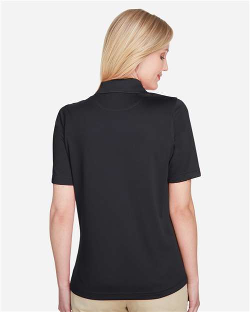 Harriton M348W Women's Advantage Snag Protection Plus Polo - Black - model back