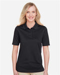 Harriton M348W Women's Advantage Snag Protection Plus Polo - Black - model front