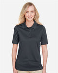 Harriton M348W Women's Advantage Snag Protection Plus Polo - Dark Charcoal - model front