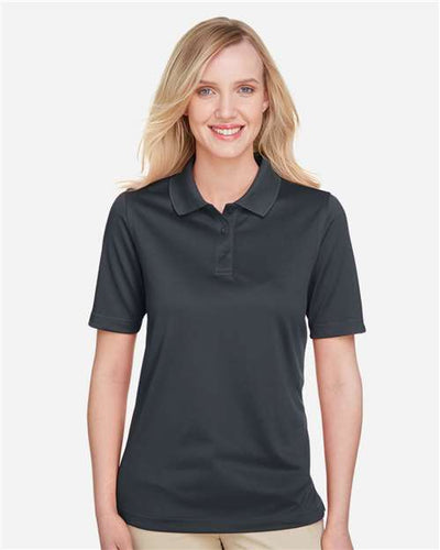 Harriton M348W Women's Advantage Snag Protection Plus Polo - Dark Charcoal - model front