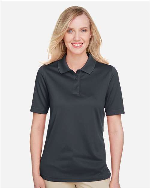 Harriton M348W Women's Advantage Snag Protection Plus Polo - Dark Charcoal - model front