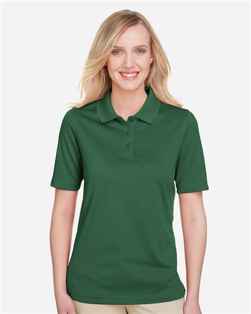 Harriton M348W Women's Advantage Snag Protection Plus Polo - Dark Green - model front