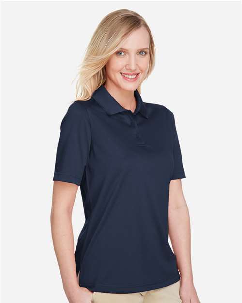 Harriton M348W Women's Advantage Snag Protection Plus Polo - Dark Navy - model side