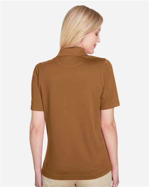 Harriton M348W Women's Advantage Snag Protection Plus Polo - Duck Brown - model back