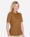Harriton M348W Women's Advantage Snag Protection Plus Polo - Duck Brown - model side