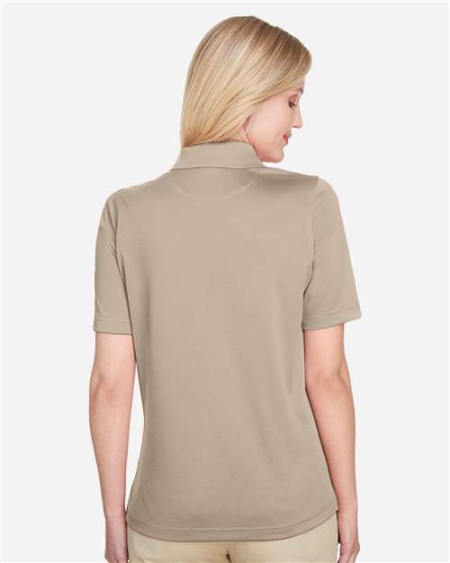 Harriton M348W Women's Advantage Snag Protection Plus Polo - Khaki - model back