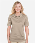 Harriton M348W Women's Advantage Snag Protection Plus Polo - Khaki - model front