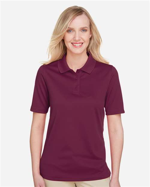 Harriton M348W Women's Advantage Snag Protection Plus Polo - Maroon - model front