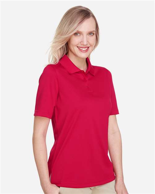 Harriton M348W Women's Advantage Snag Protection Plus Polo - Red - model side