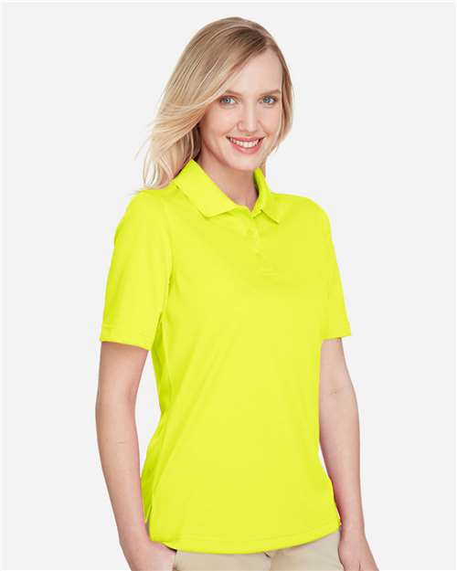 Harriton M348W Women's Advantage Snag Protection Plus Polo - Safety Yellow - model side