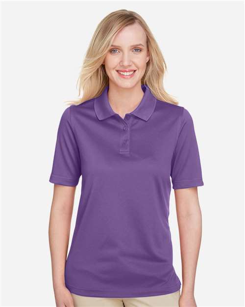 Harriton M348W Women's Advantage Snag Protection Plus Polo - Team Purple - model front